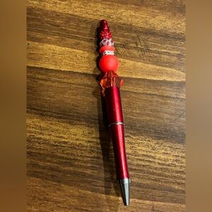 Elegant Red Beaded Pen